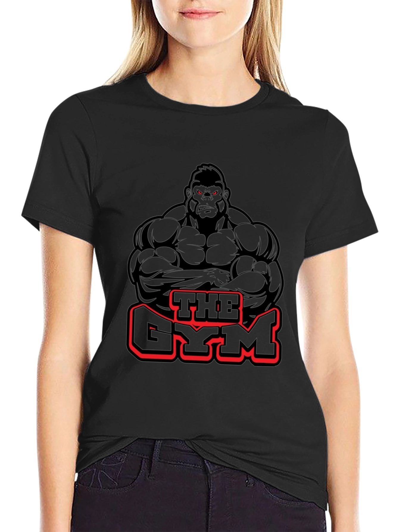 The Gym Gorilla Black Graphic T-Shirt