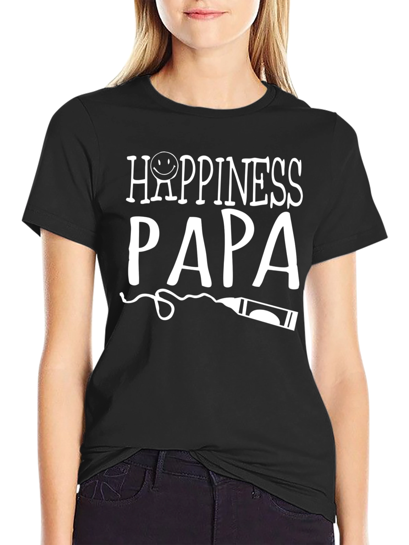 Happiness Papa Graphic Tee - Dads Crayon Style!