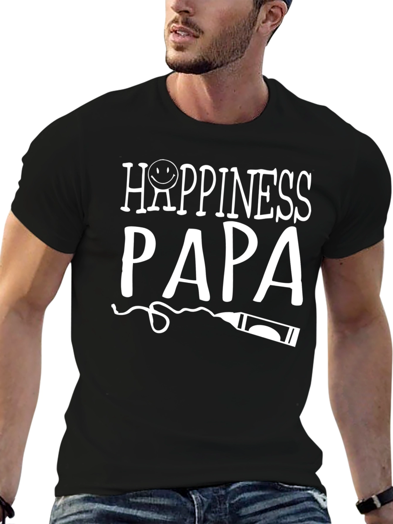 Happiness Papa Graphic Tee - Dads Crayon Style!