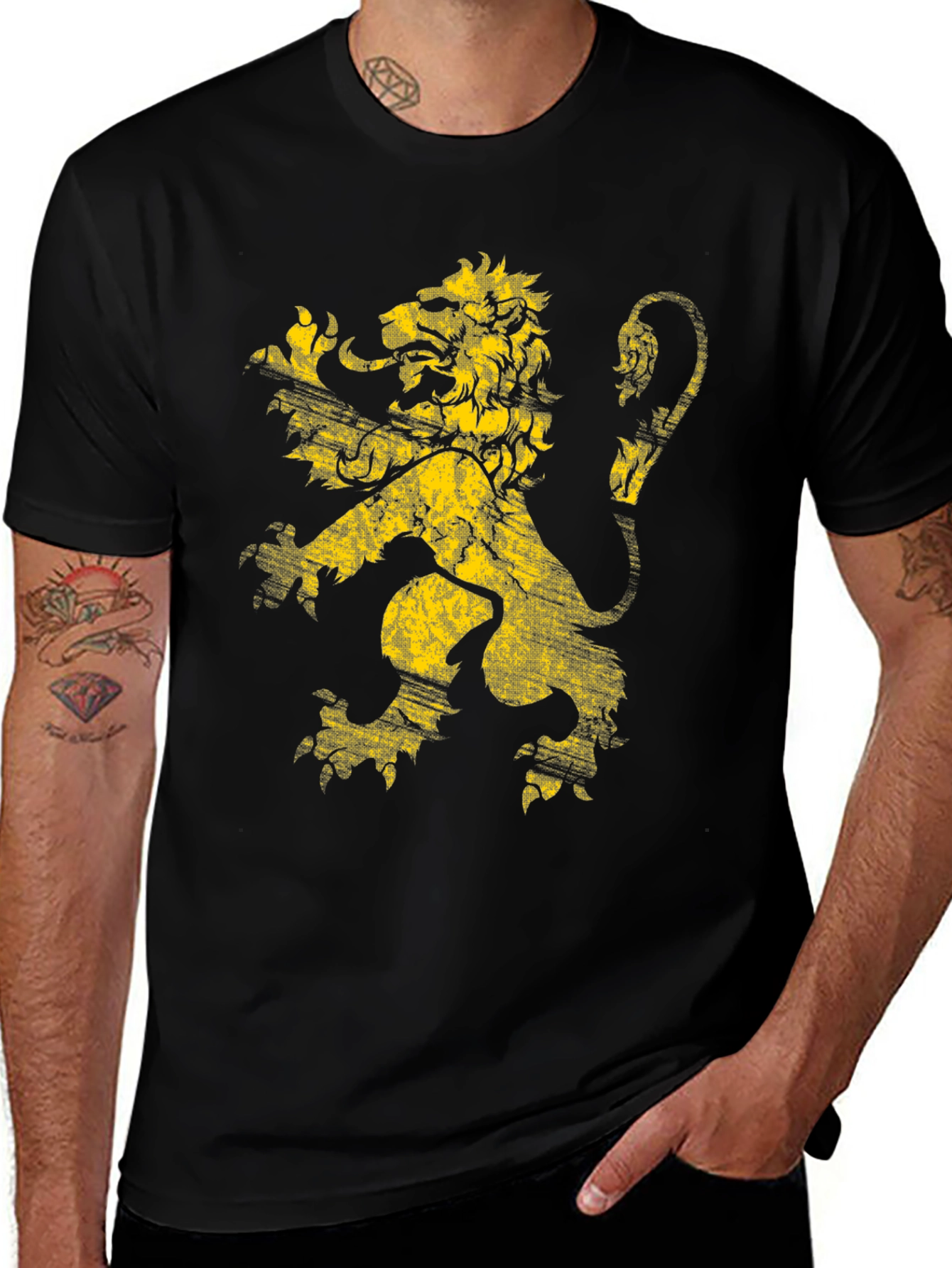 Lion Crest Graphic T-Shirt - Black