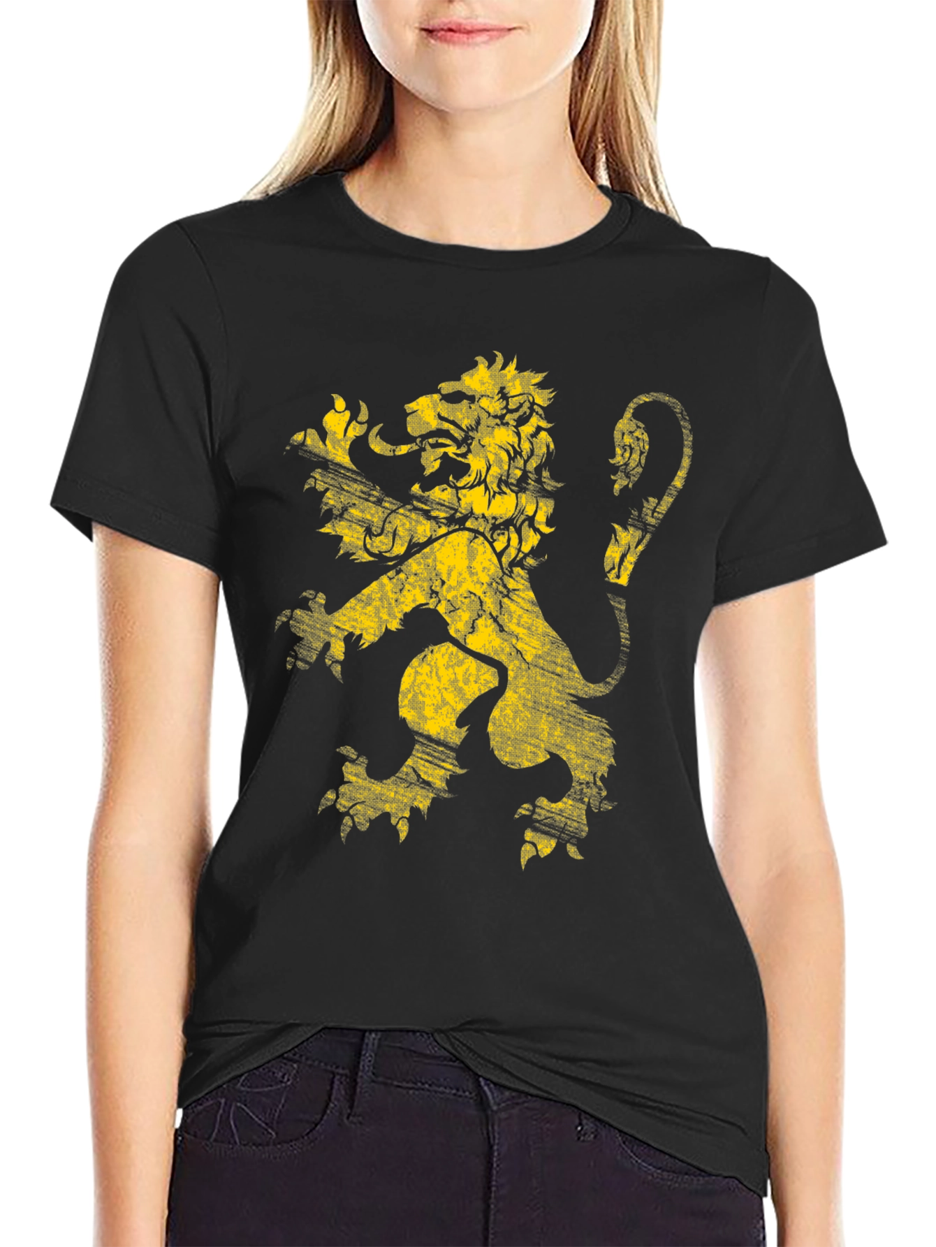 Lion Crest Graphic T-Shirt - Black