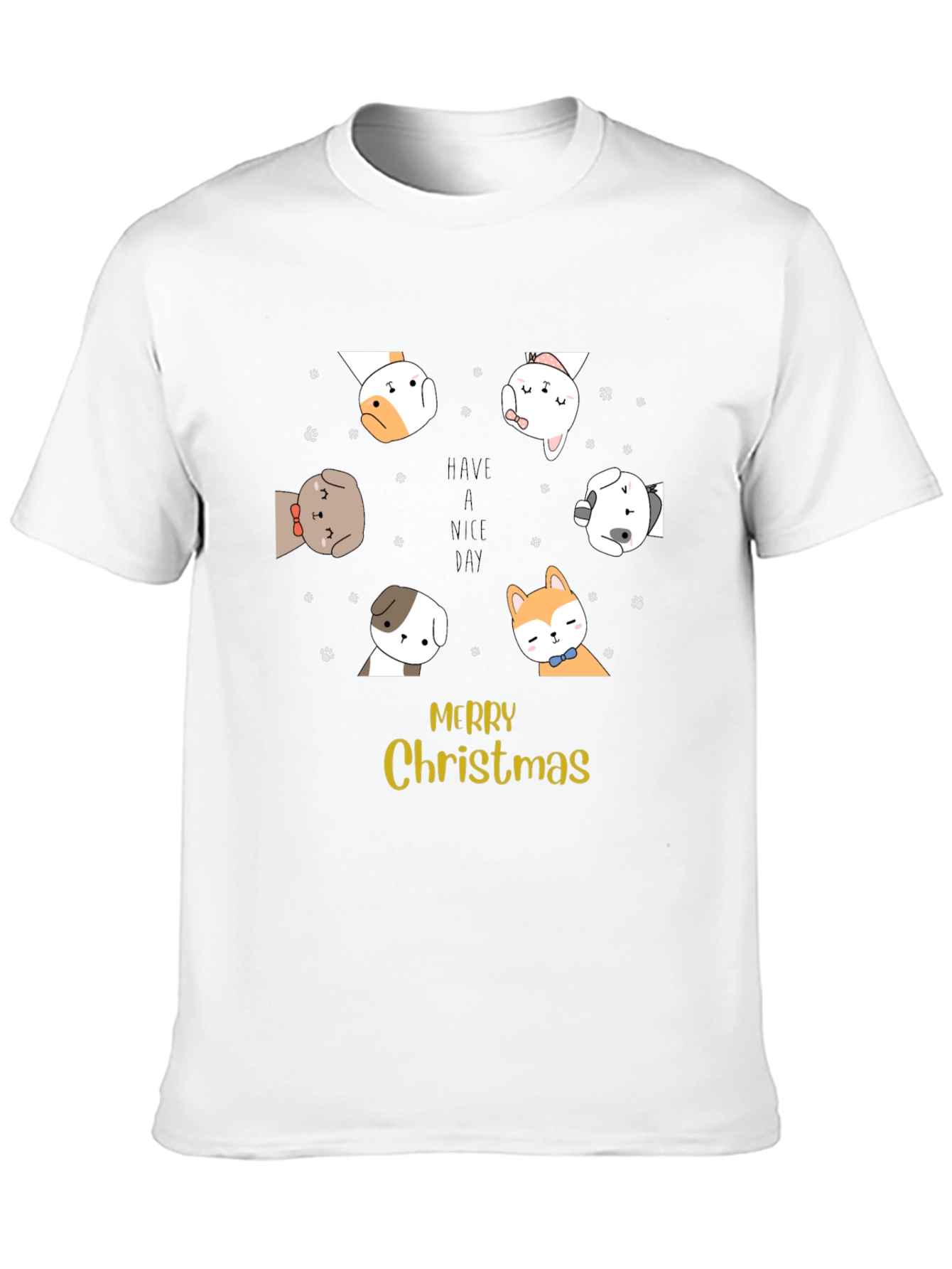 Merry Christmas Dog Graphic T-Shirt