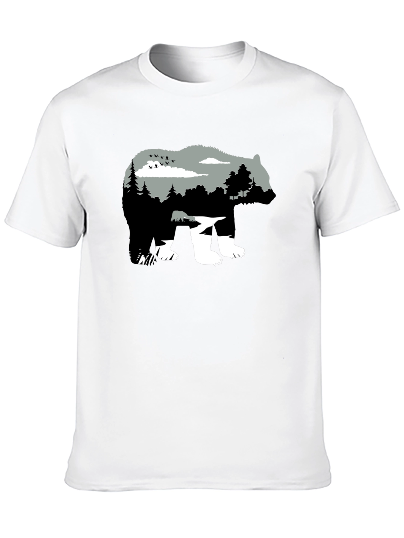 Nature Bear Graphic Black T-Shirt