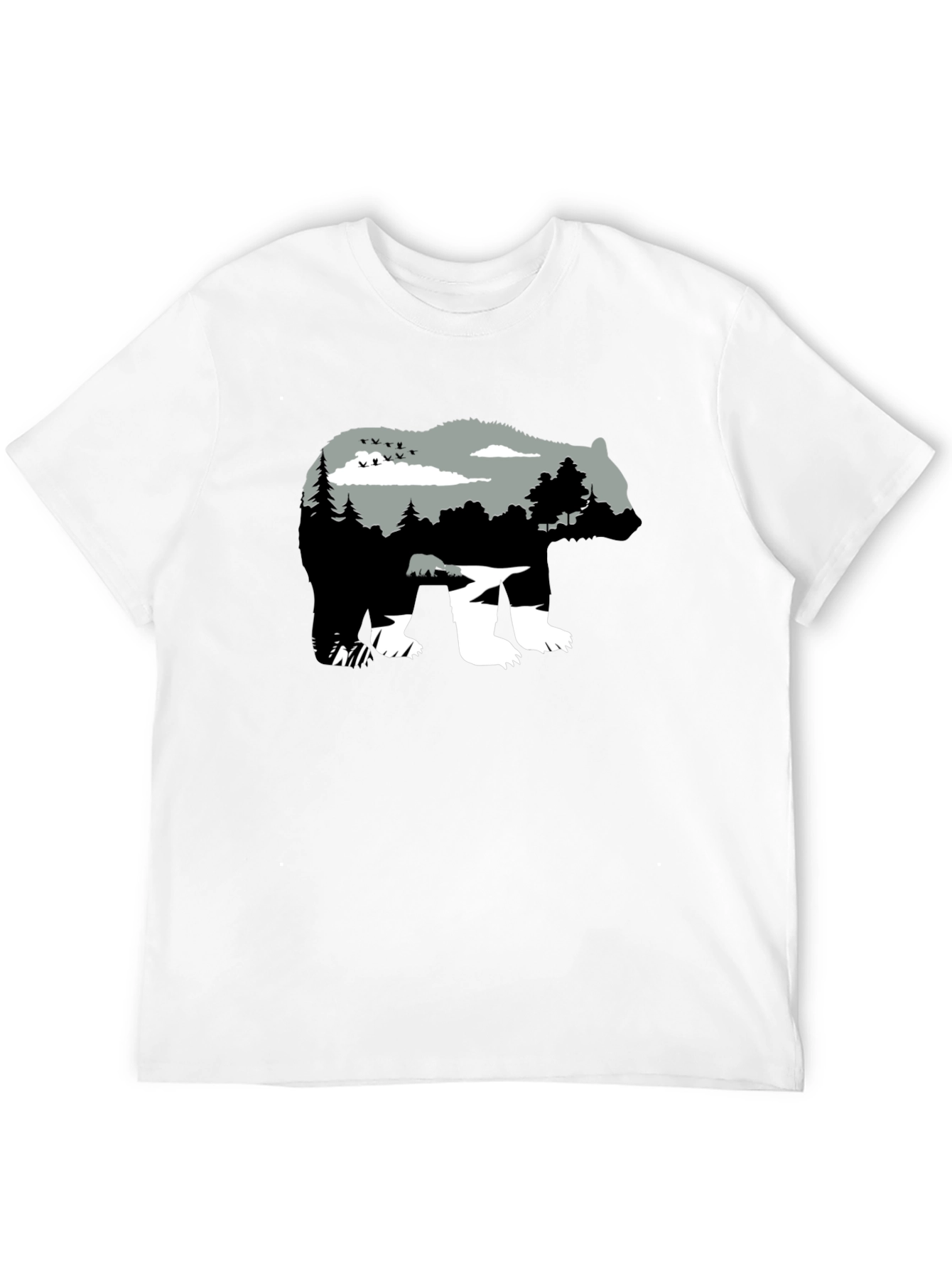 Nature Bear Graphic Black T-Shirt
