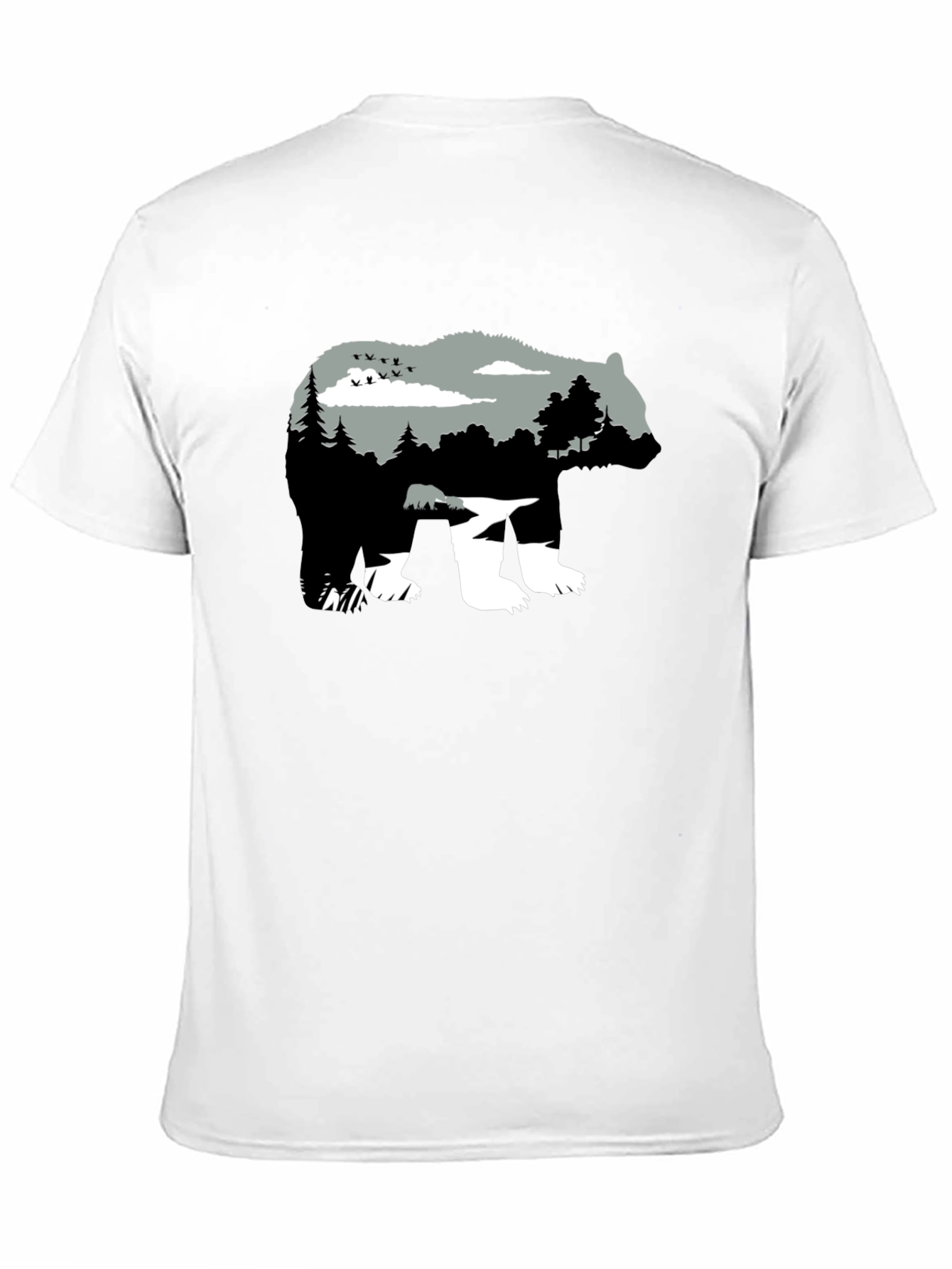 Nature Bear Graphic Black T-Shirt