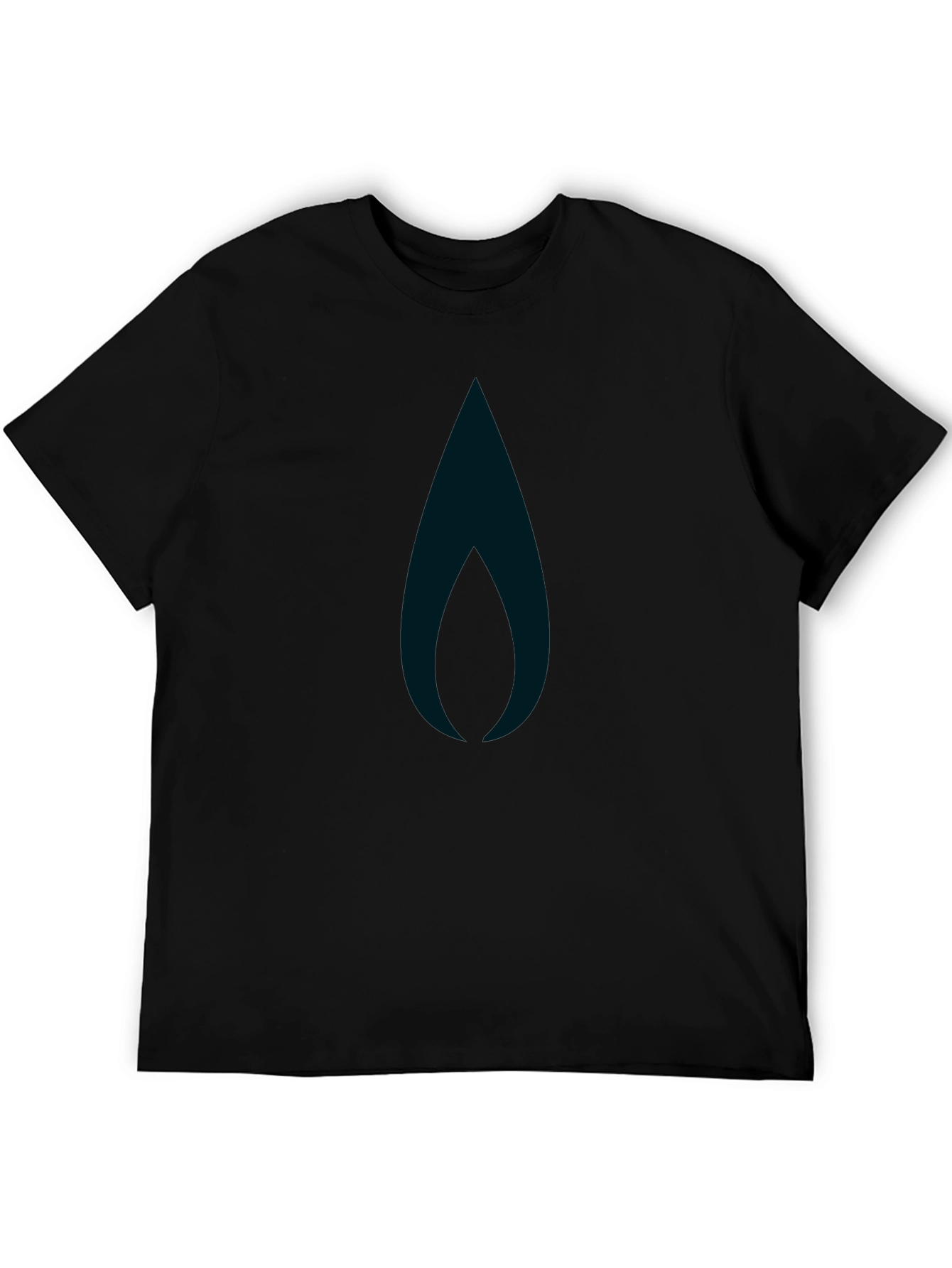 Mens Black Graphic Tee - Modern Flame Design