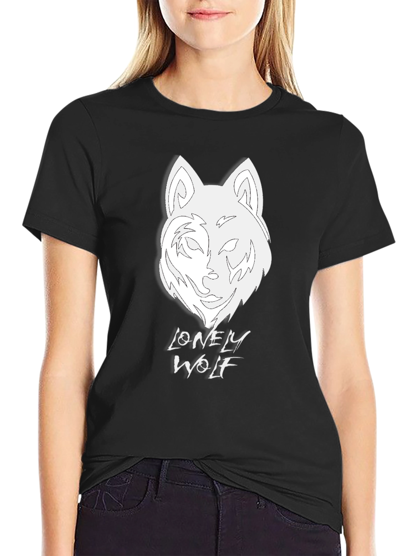 Lonely Wolf Graphic Tee - Mens Black T-Shirt