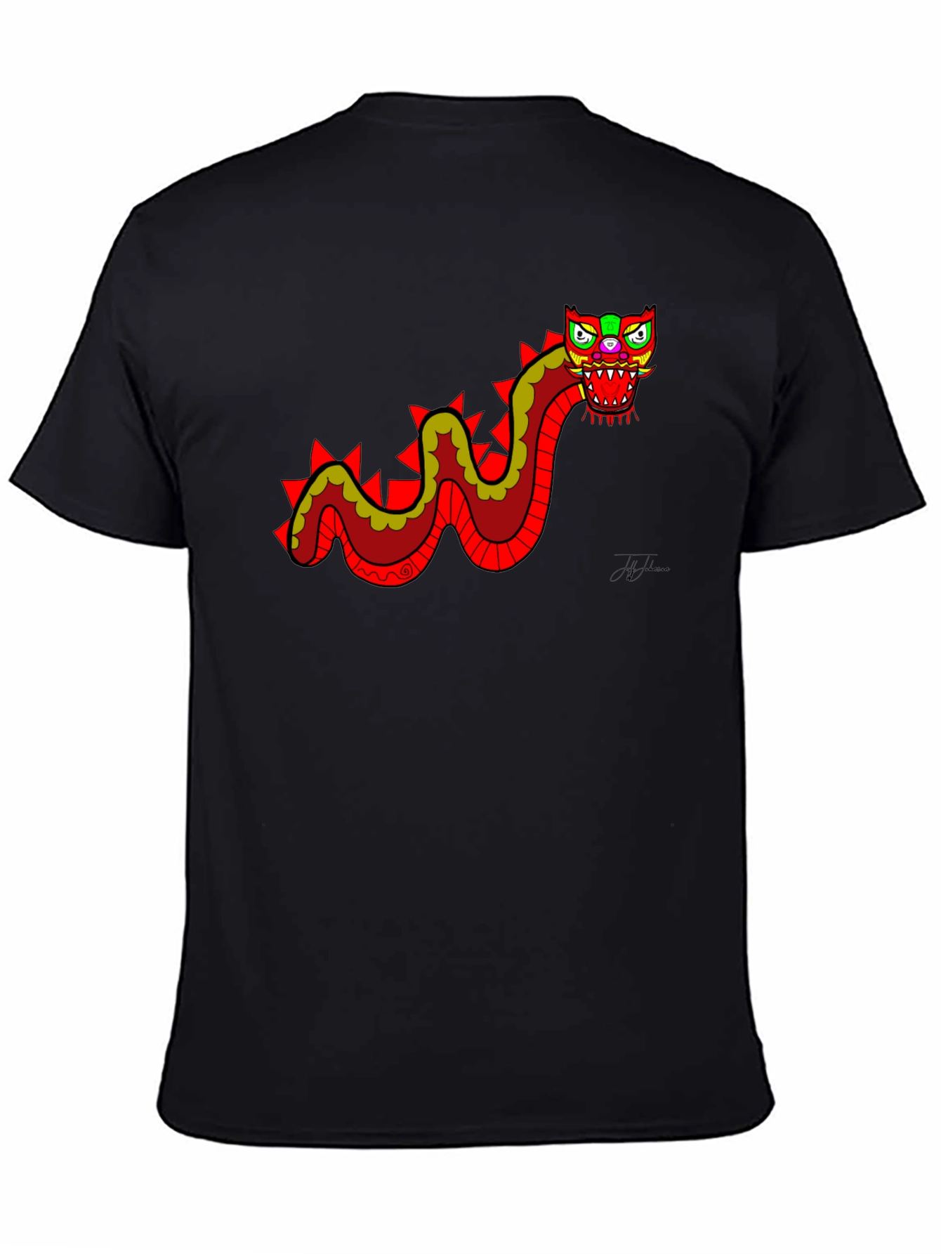 Dragon Graphic Tee - Funky Mens Black T-Shirt