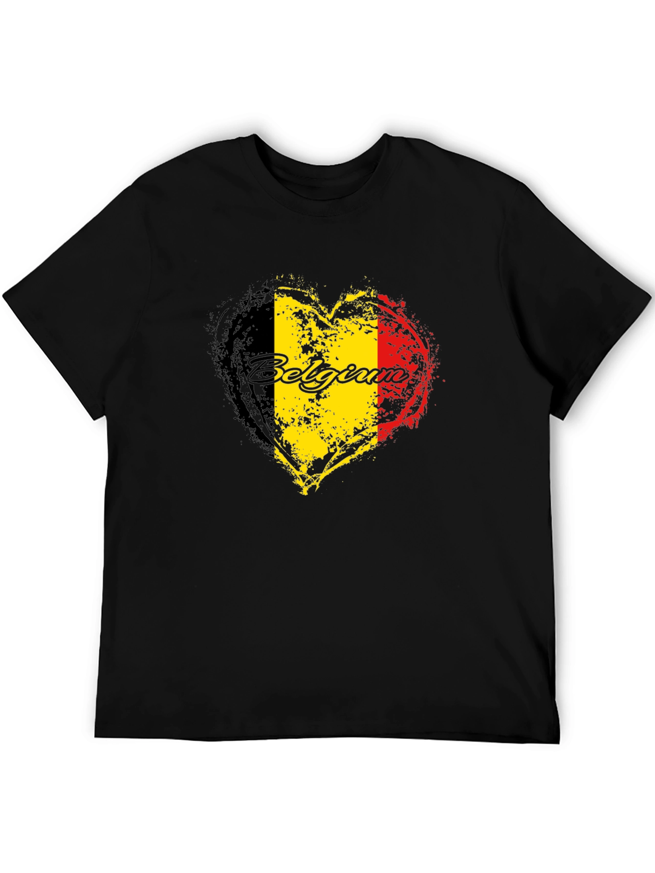 Belgium Flag Heart Graphic T-Shirt