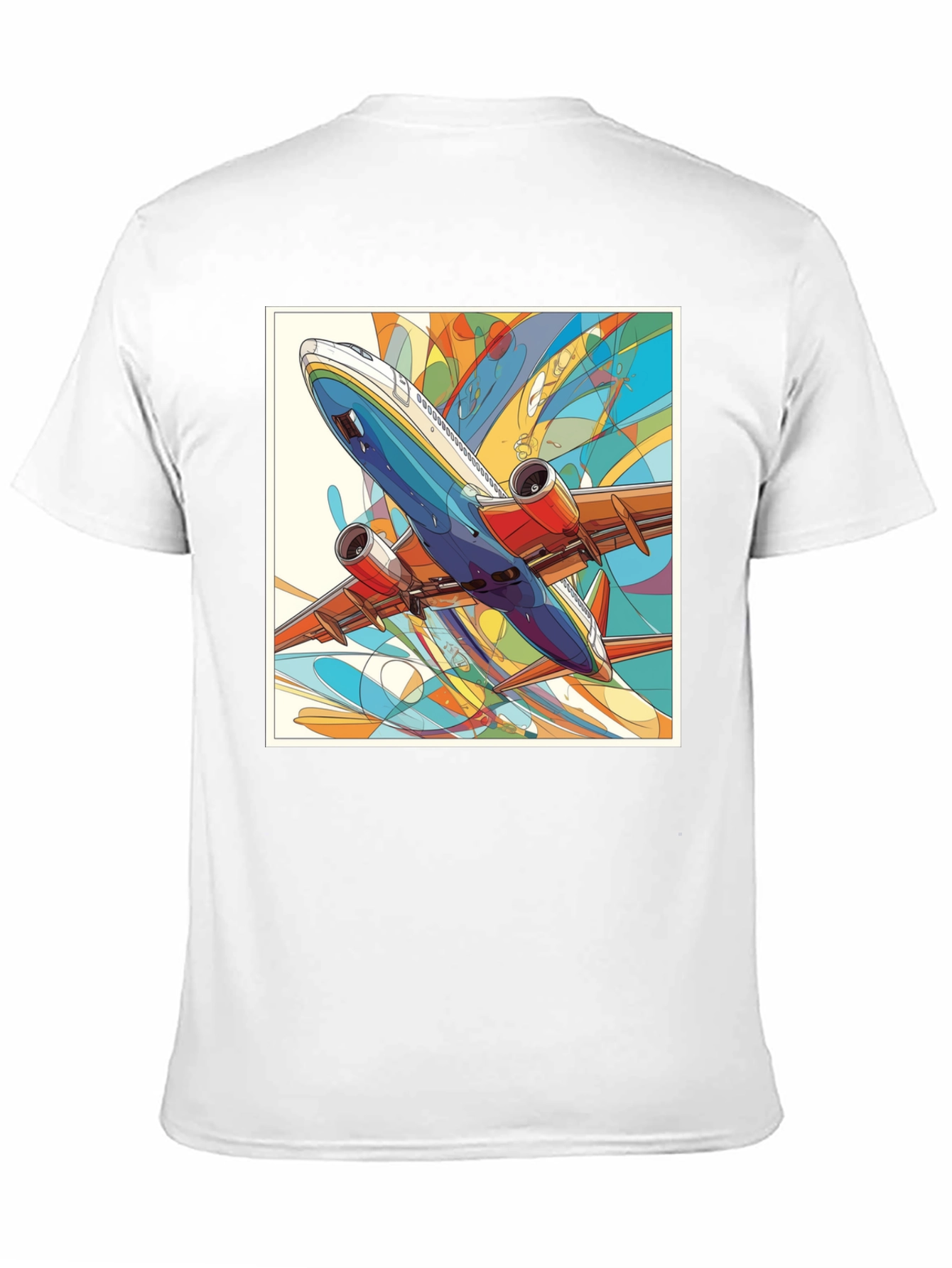 Airplane Graphic Black T-Shirt - Artistic Design