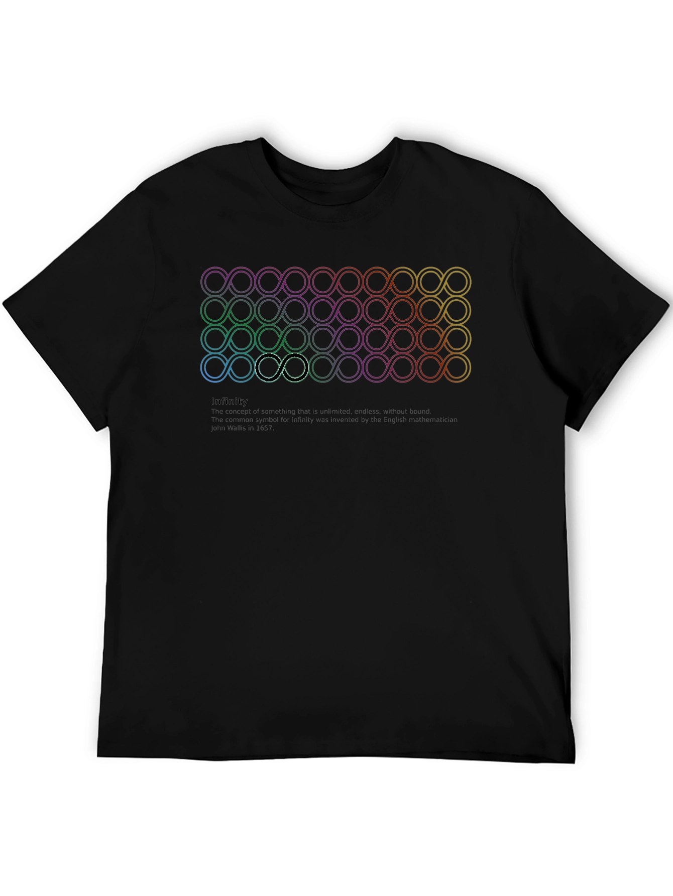 Infinity Symbol Graphic Print Black T-Shirt
