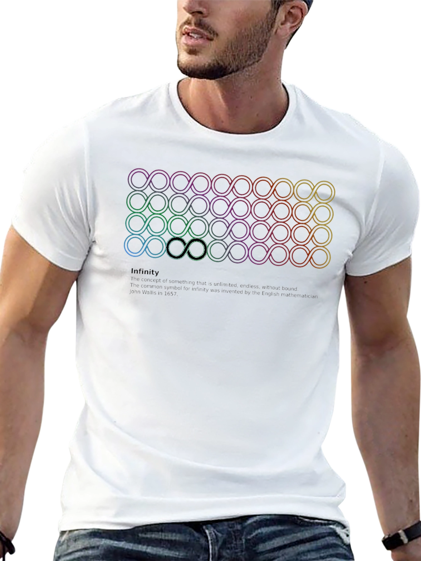 Infinity Symbol Graphic Print Black T-Shirt