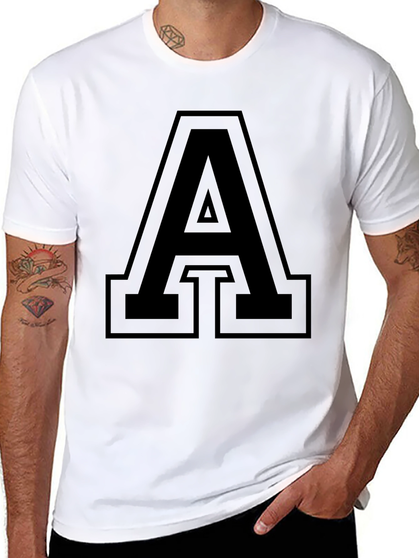 Bold Letter A Graphic T-Shirt