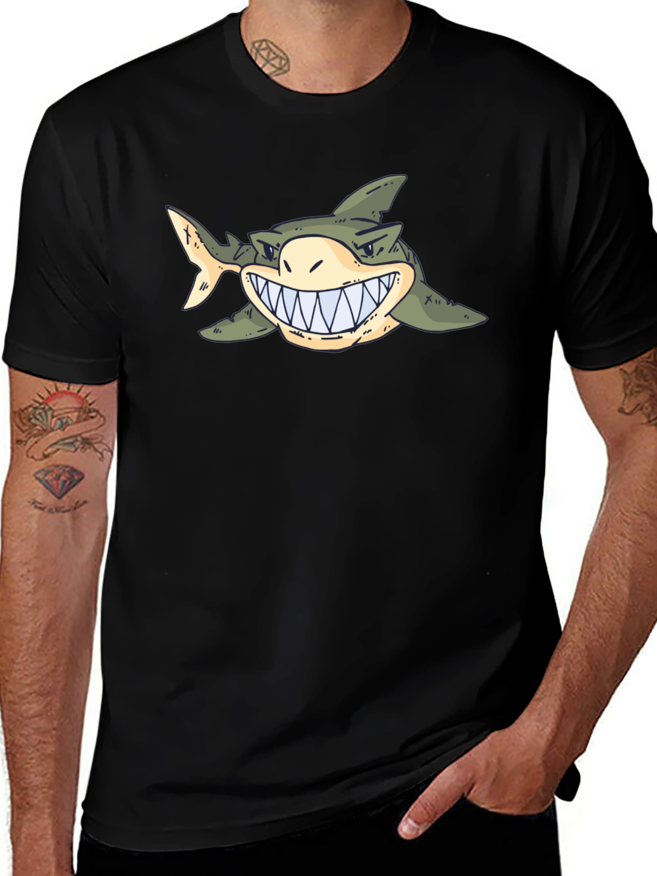 Shark Graphic Tee - Cartoon Sea Predator T-Shirt