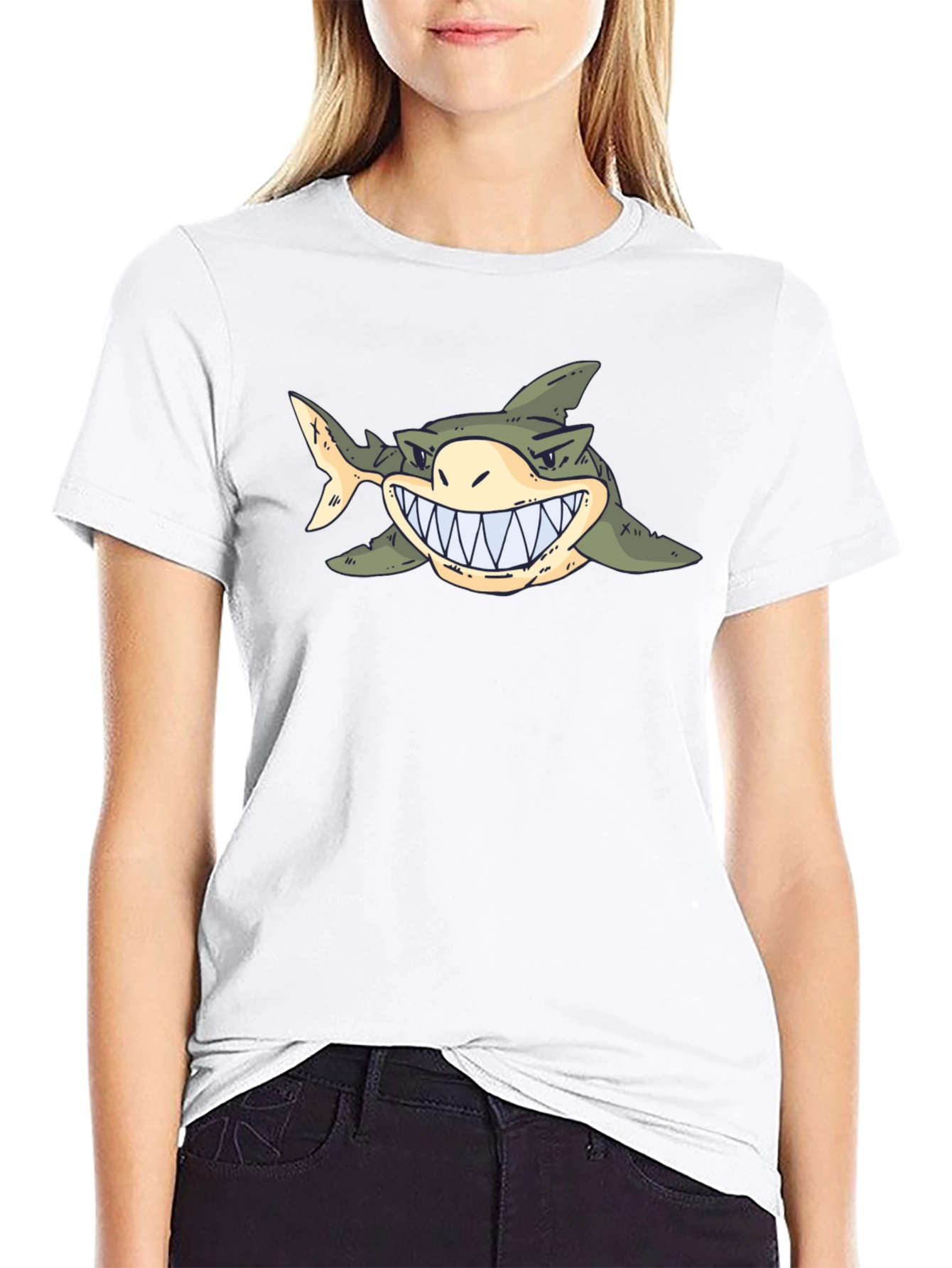 Shark Graphic Tee - Cartoon Sea Predator T-Shirt