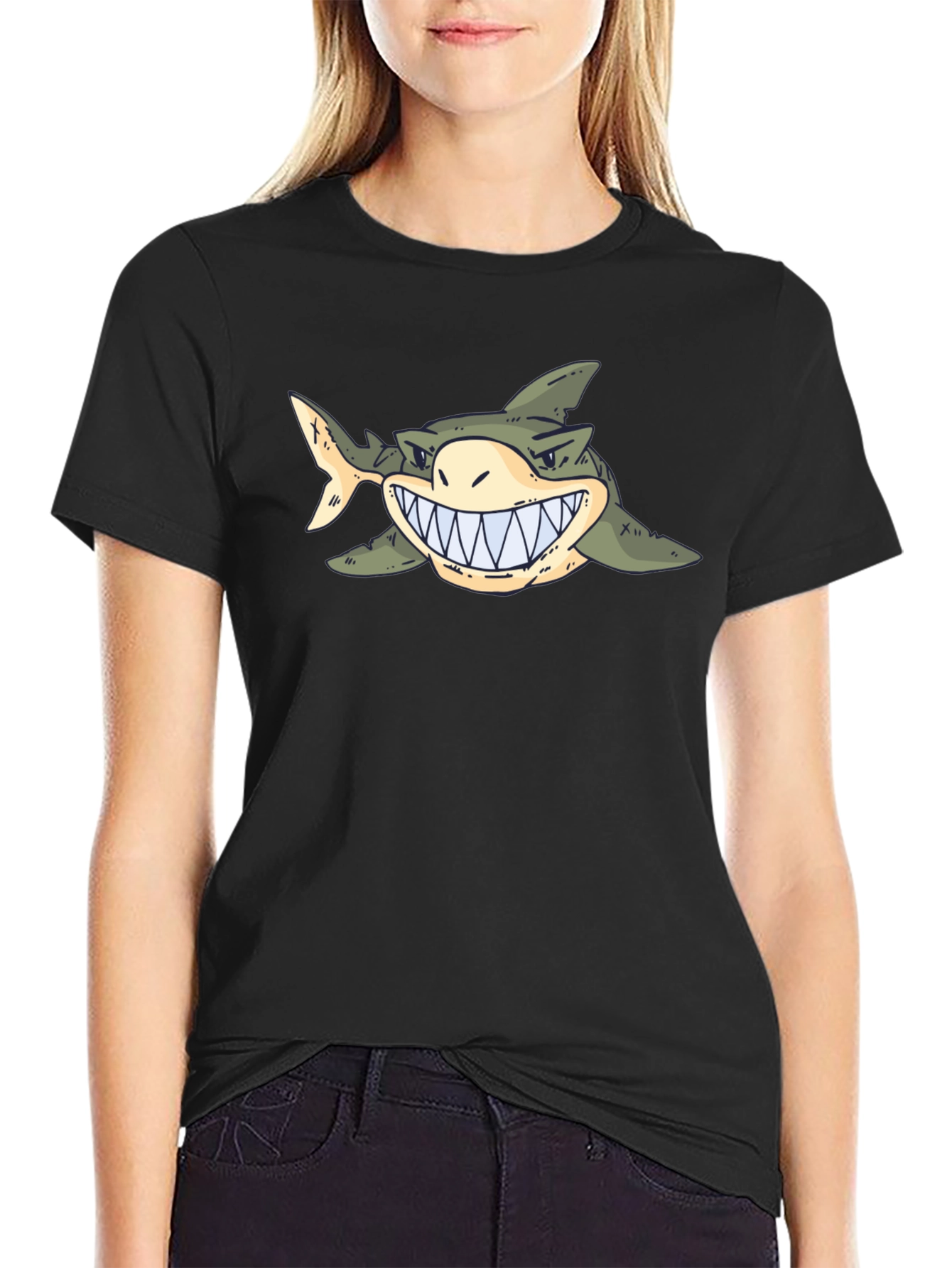 Shark Graphic Tee - Cartoon Sea Predator T-Shirt