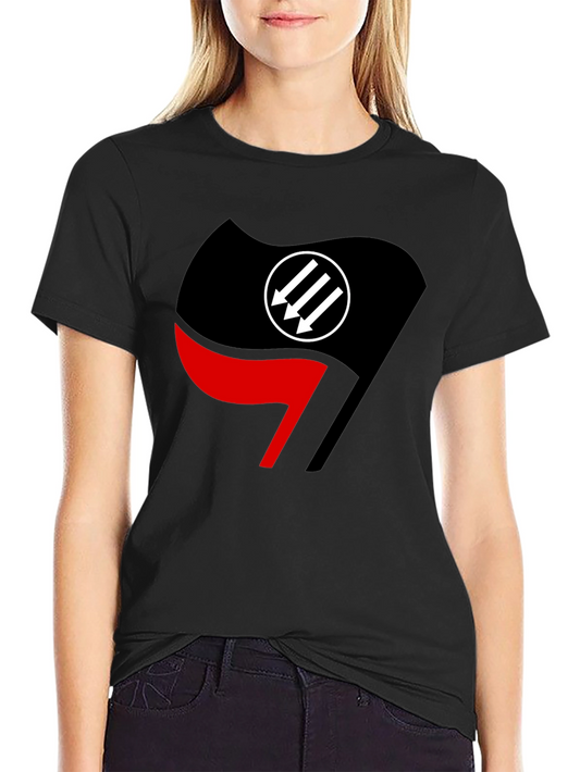 Antifascist Action Flag T-Shirt - Black