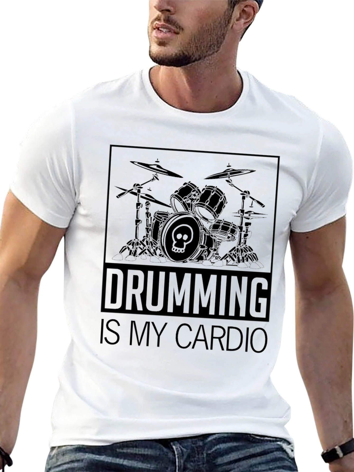 Drumming Is My Cardio Black T-Shirt