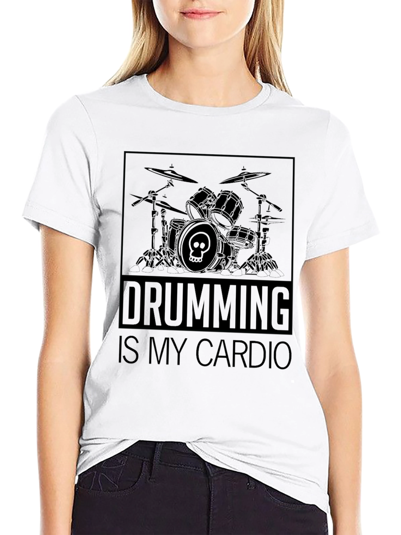 Drumming Is My Cardio Black T-Shirt