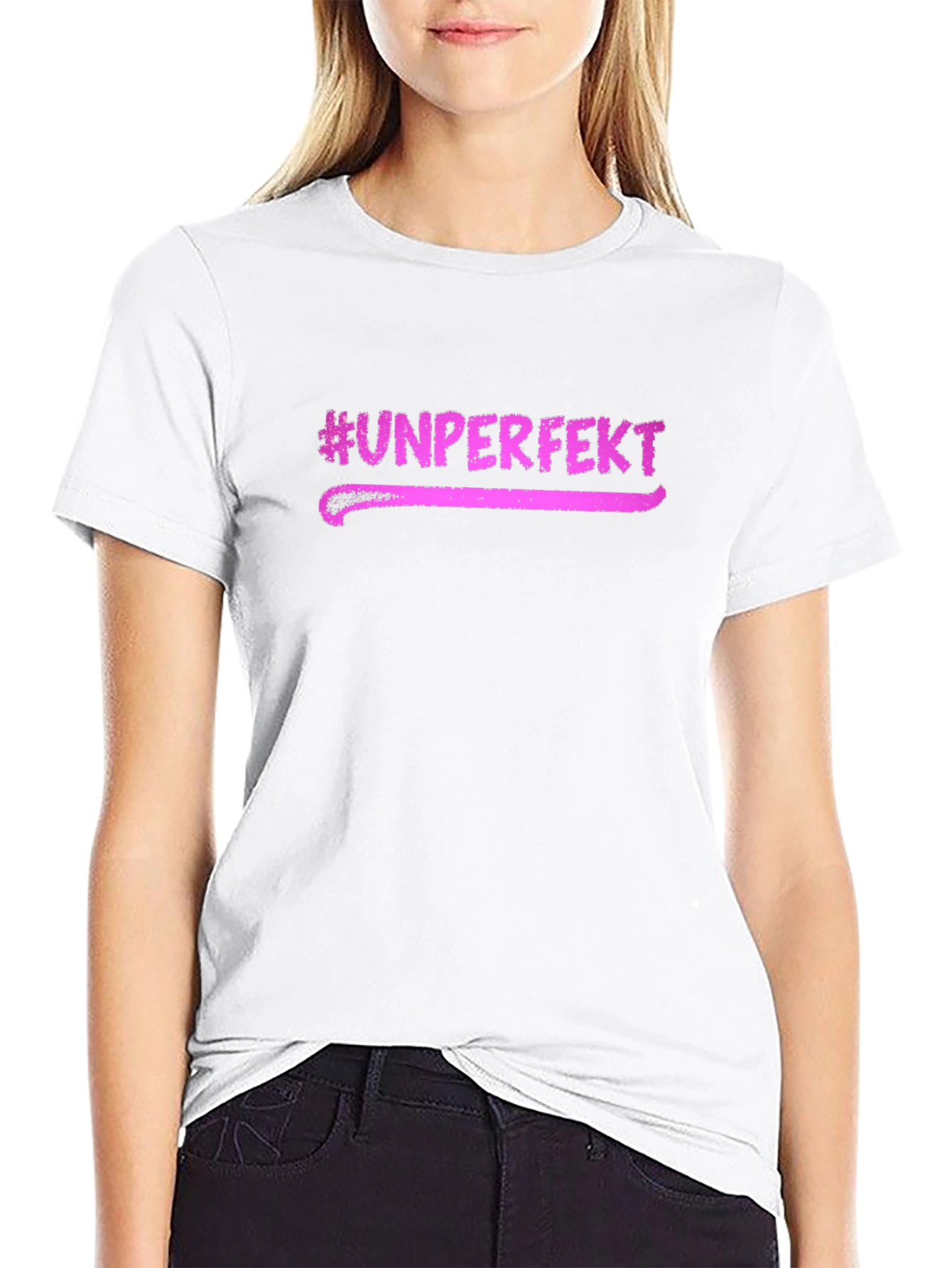 #Unperfekt Graphic Tee - Black Crew Neck Casual Shirt