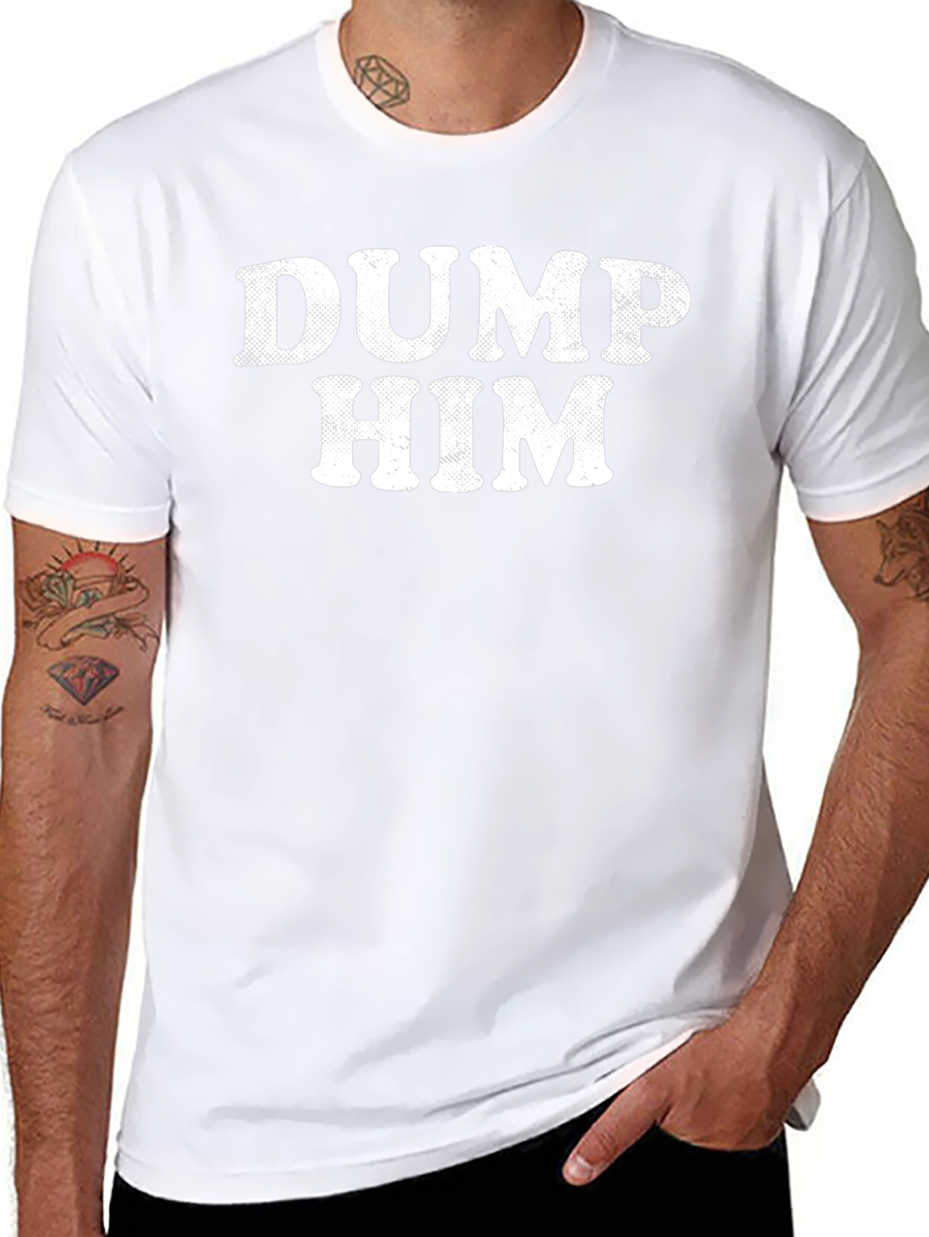 Dump Him Graphic Tee - Black Cotton T-Shirt