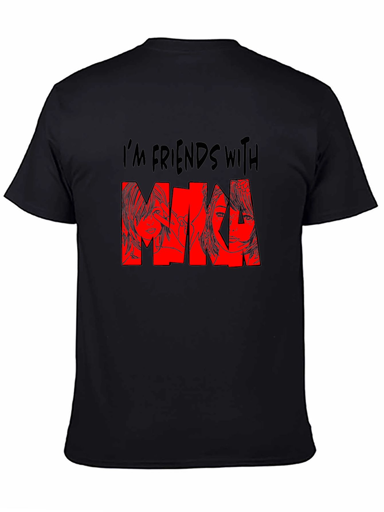 Im Friends With Mina Graphic Print Black T-Shirt