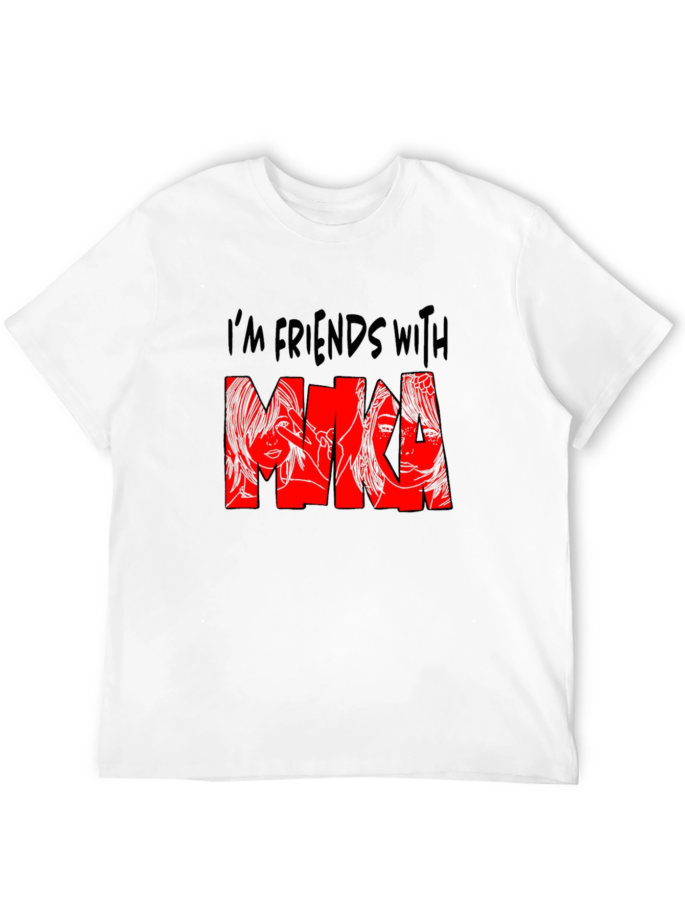 Im Friends With Mina Graphic Print Black T-Shirt