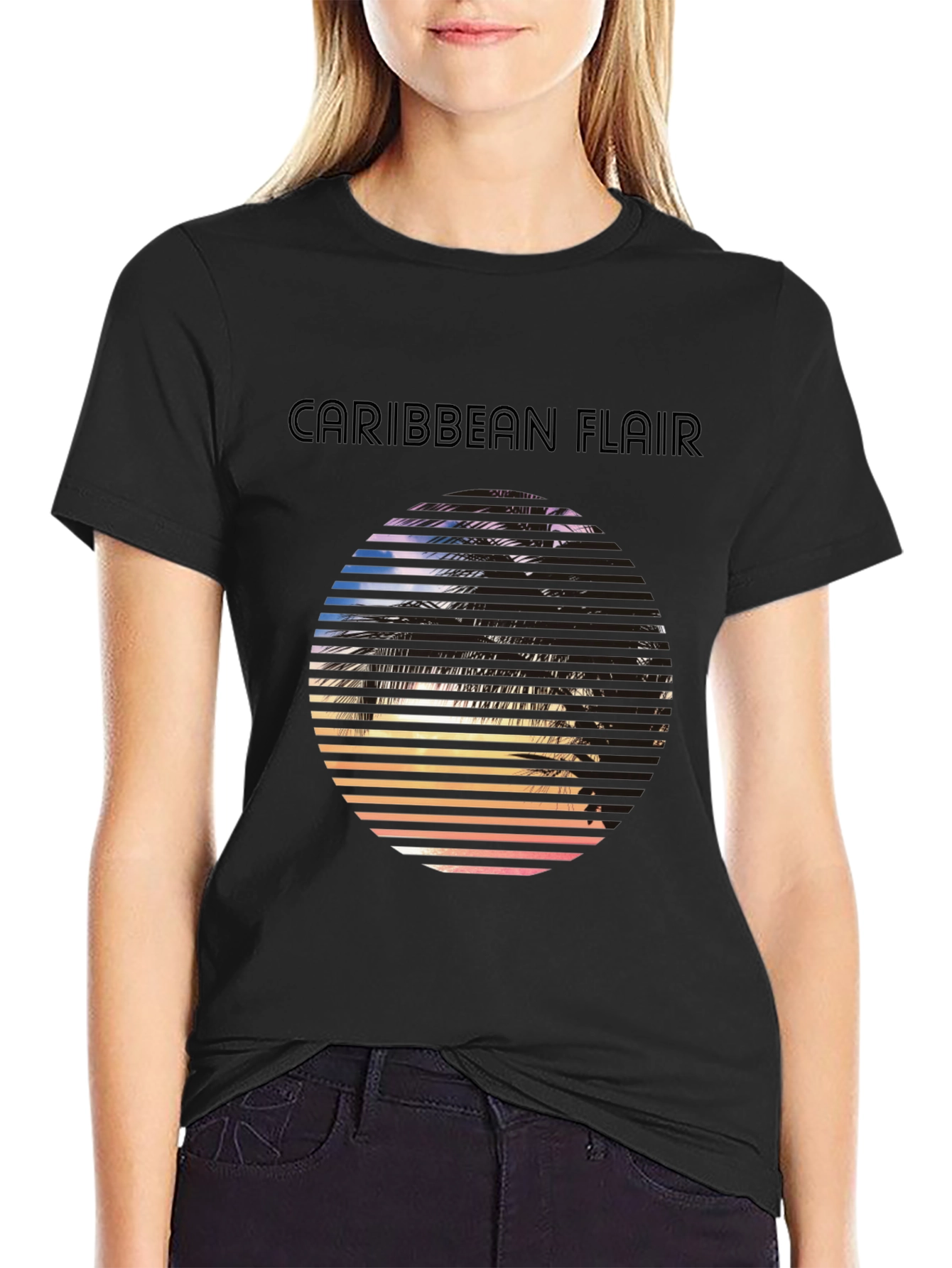 Caribbean Flair T-Shirt - Tropical Palm Tree Graphic Tee
