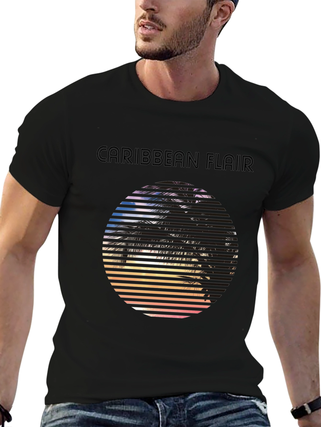 Caribbean Flair T-Shirt - Tropical Palm Tree Graphic Tee