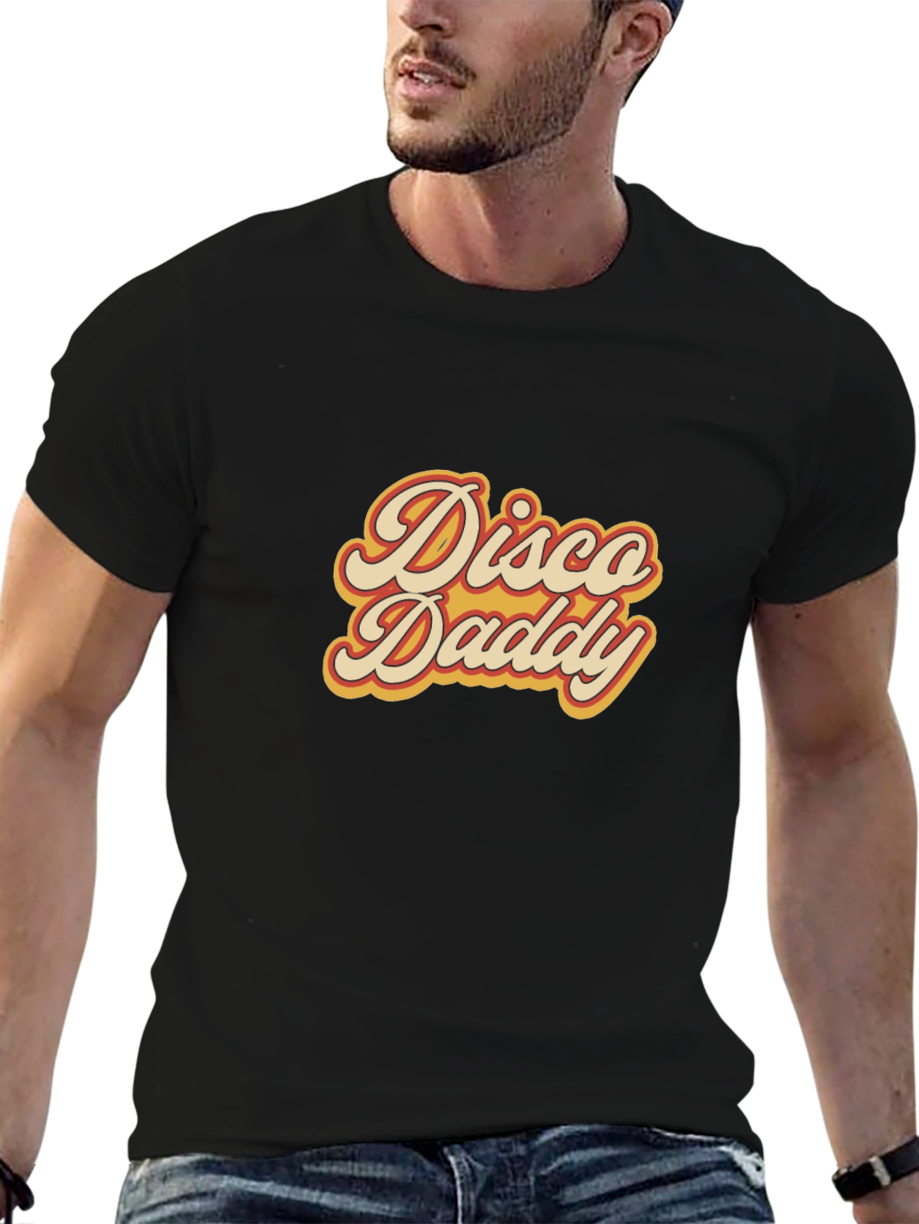 Disco Daddy Retro Graphic Tee - Black