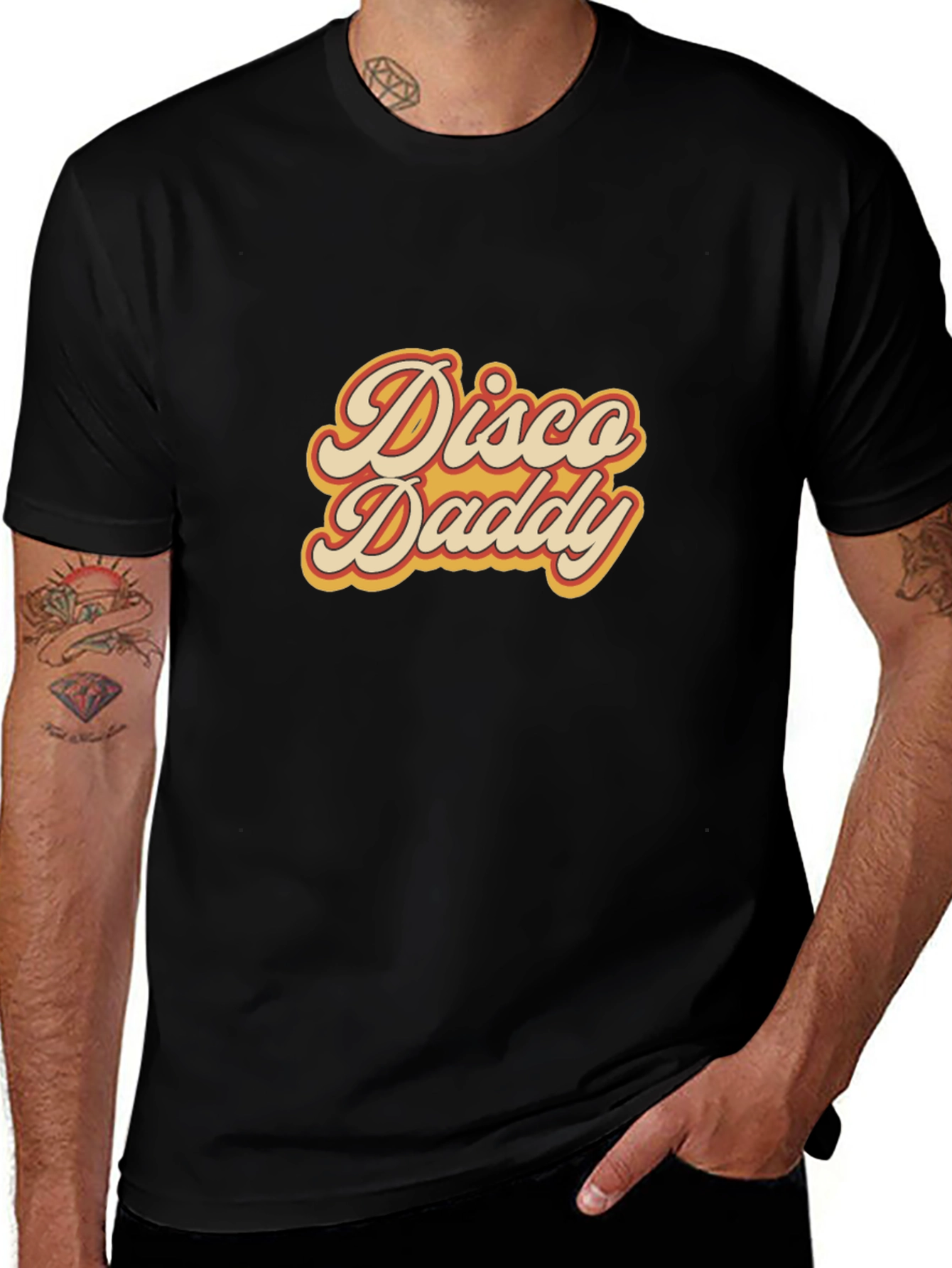 Disco Daddy Retro Graphic Tee - Black