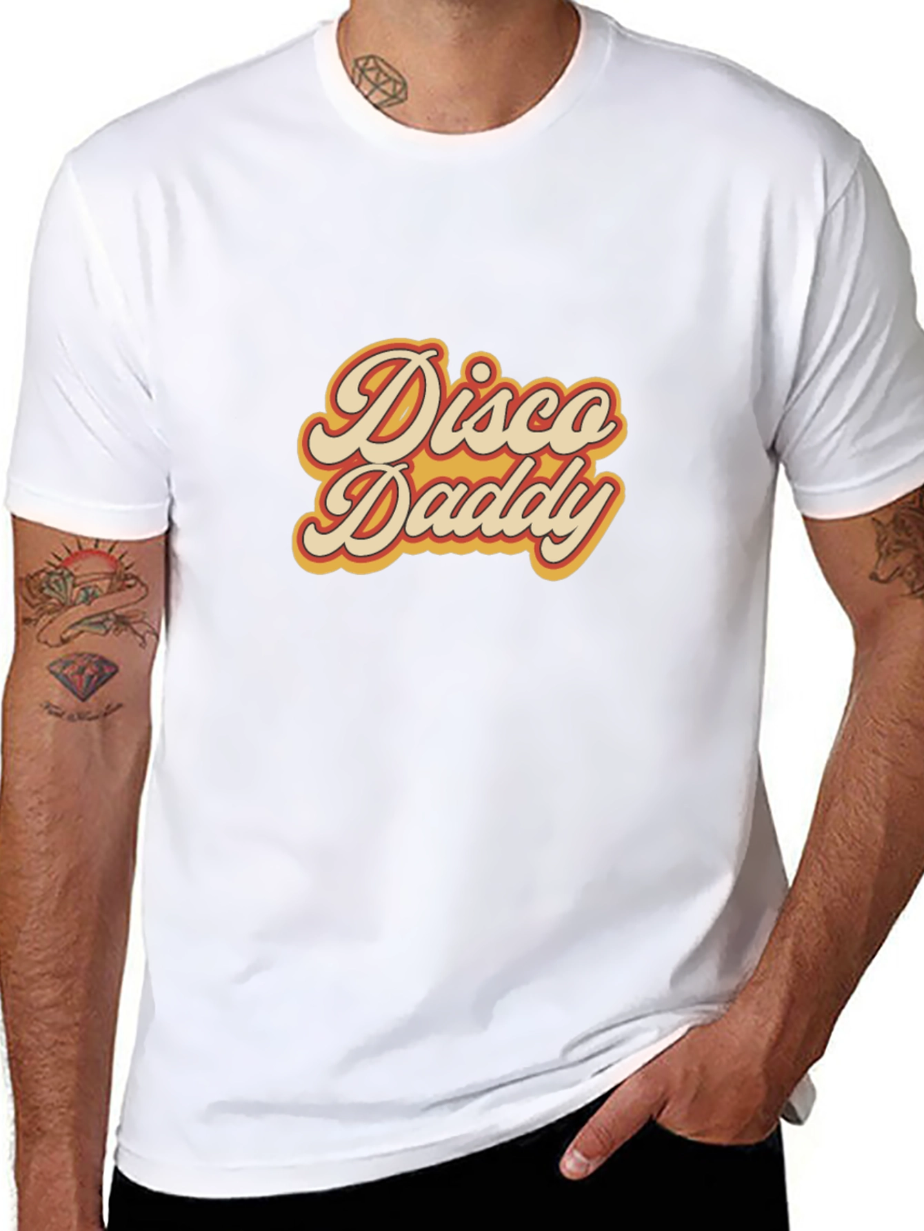 Disco Daddy Retro Graphic Tee - Black