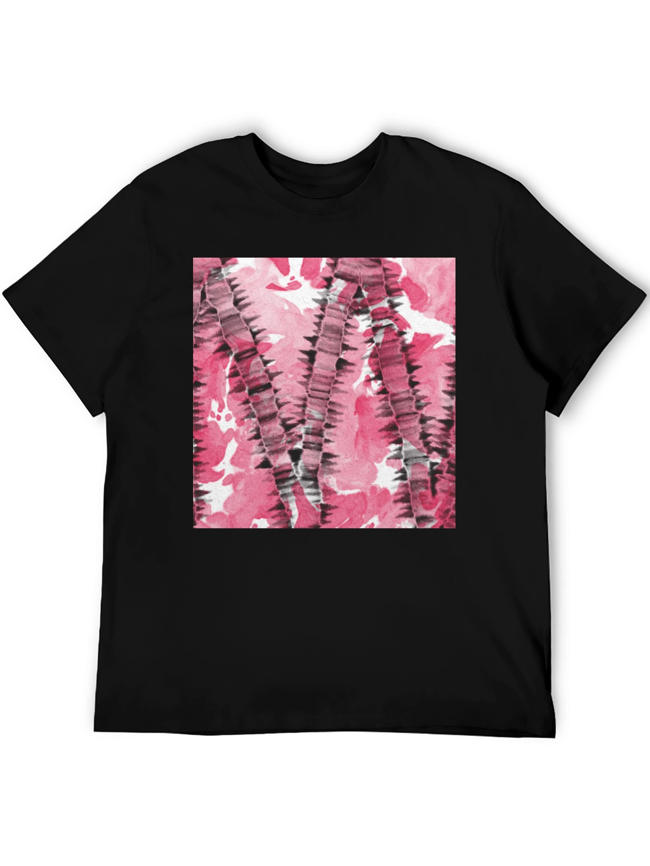 Abstract Pink & Black Patterned T-Shirt