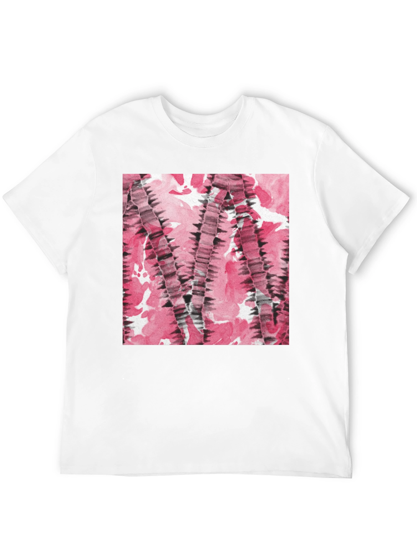 Abstract Pink & Black Patterned T-Shirt