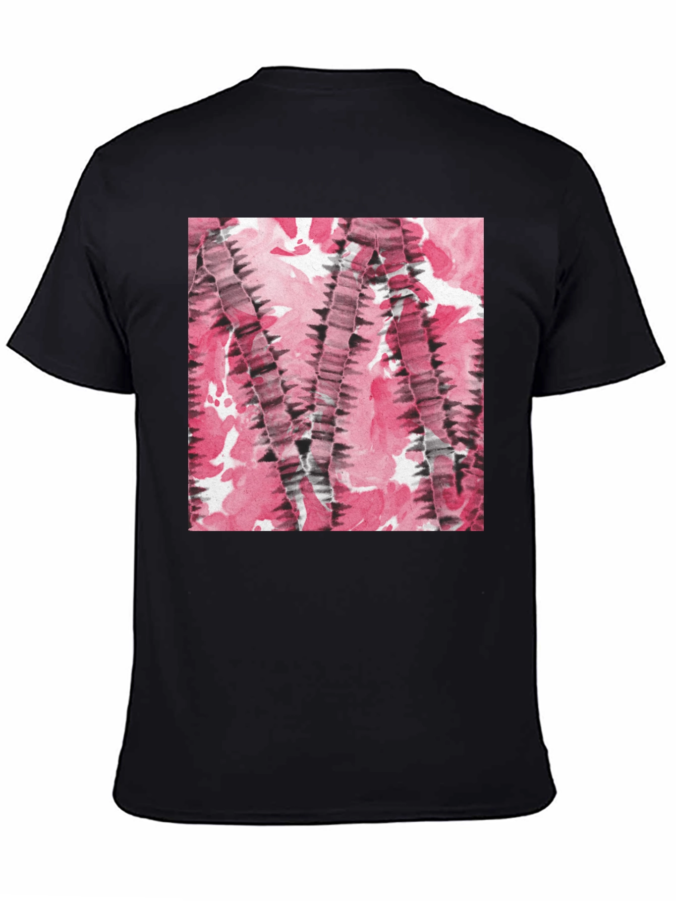 Abstract Pink & Black Patterned T-Shirt