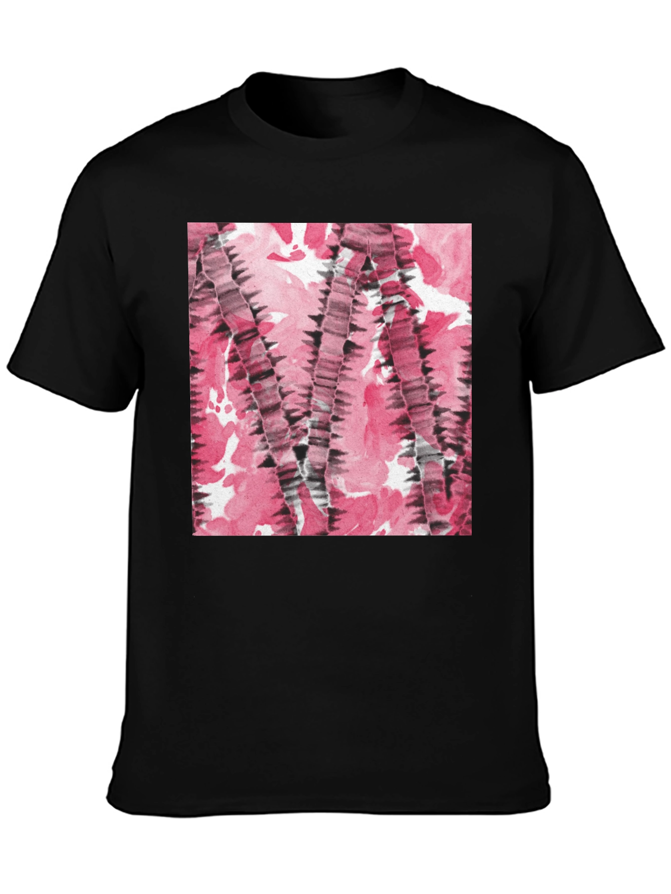 Abstract Pink & Black Patterned T-Shirt