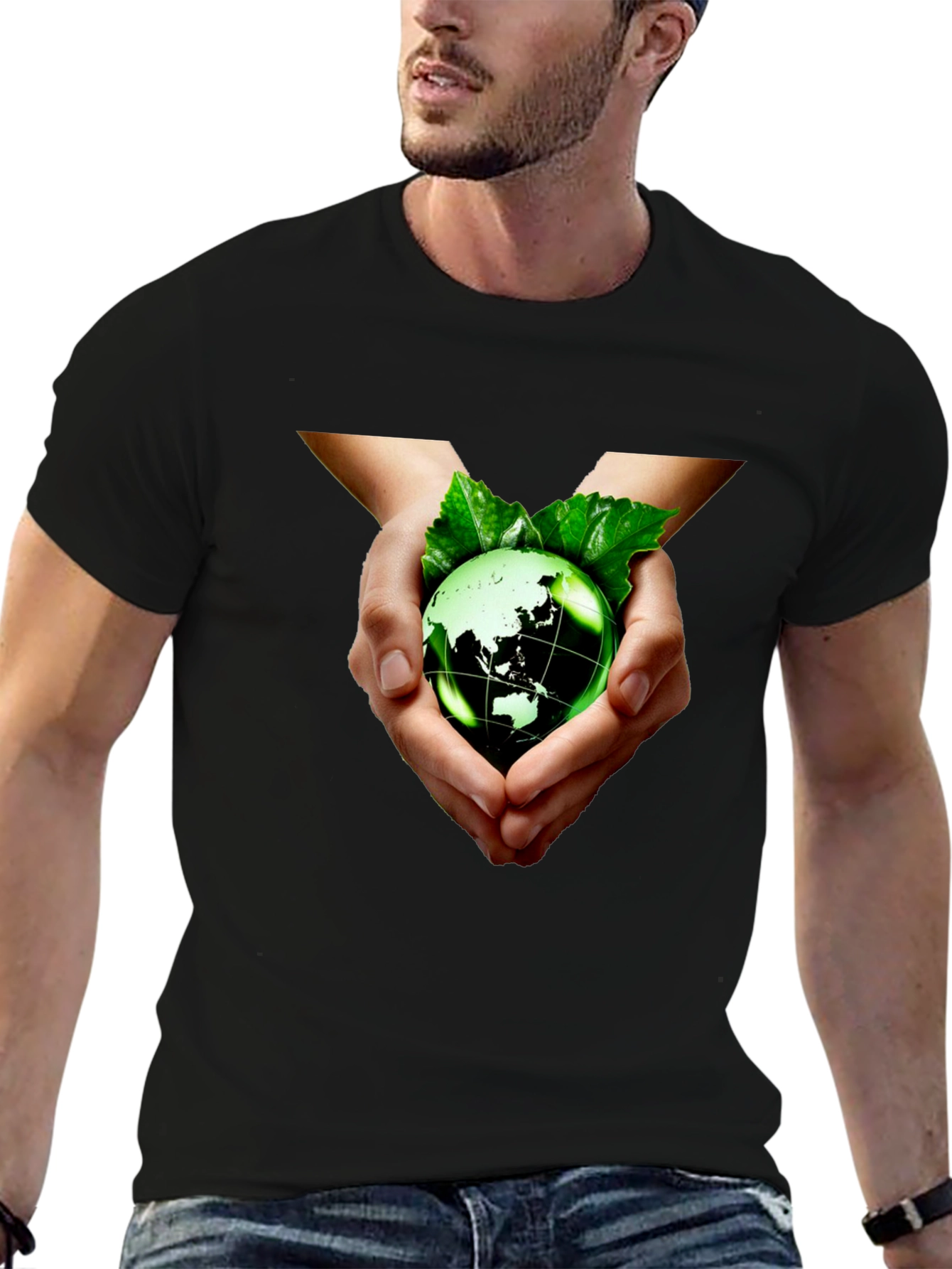 Eco-Friendly Earth Hands Graphic Tee