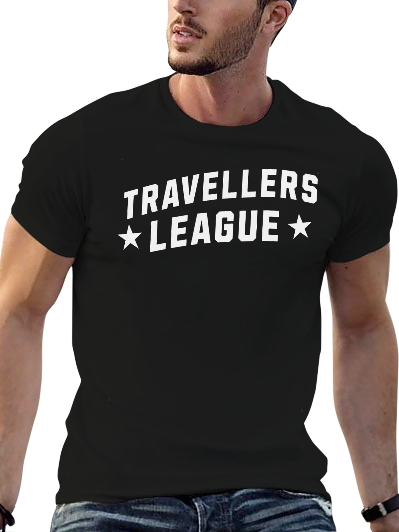 Travellers League Black Graphic Tee