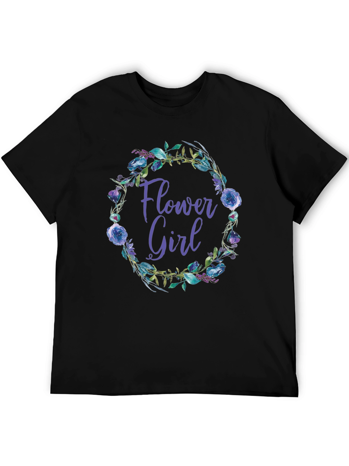 Flower Girl Floral Wreath Graphic Tee