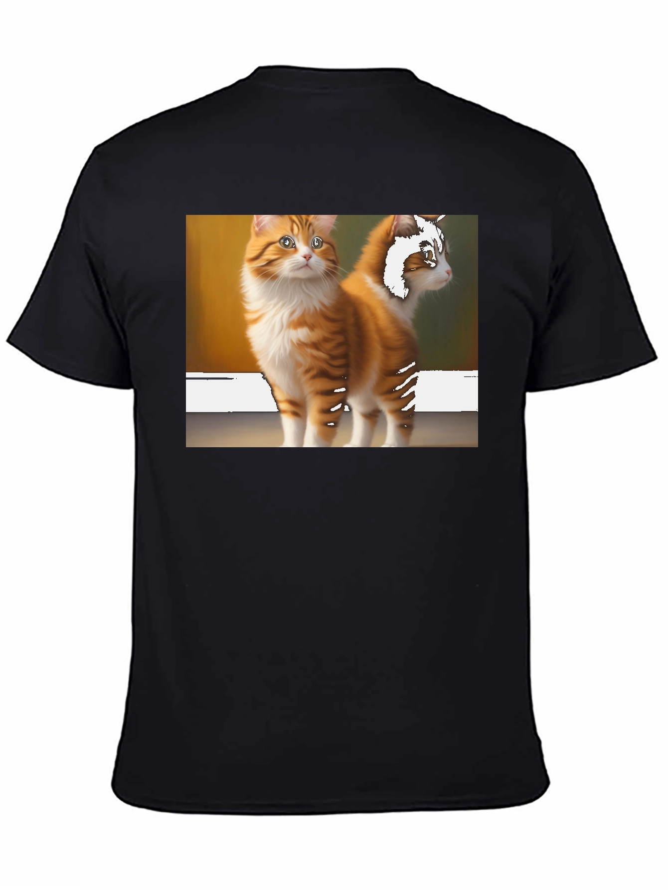 Cat Graphic Tee - Mens Black T-Shirt