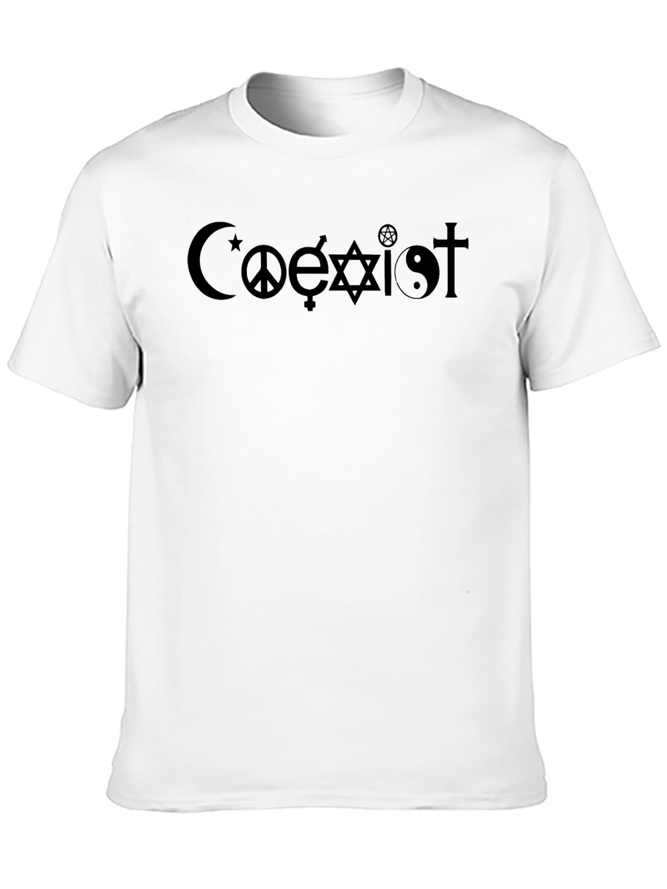 Coexist Graphic T-Shirt - Black Cotton Blend