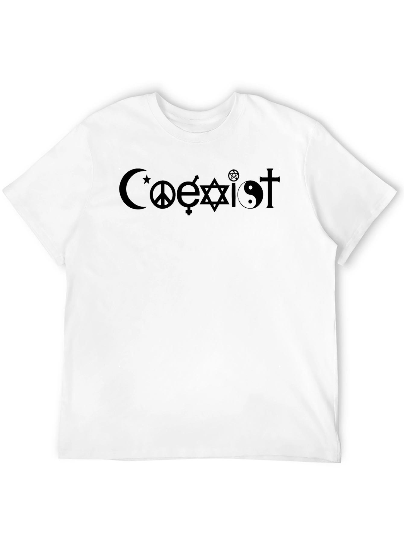 Coexist Graphic T-Shirt - Black Cotton Blend