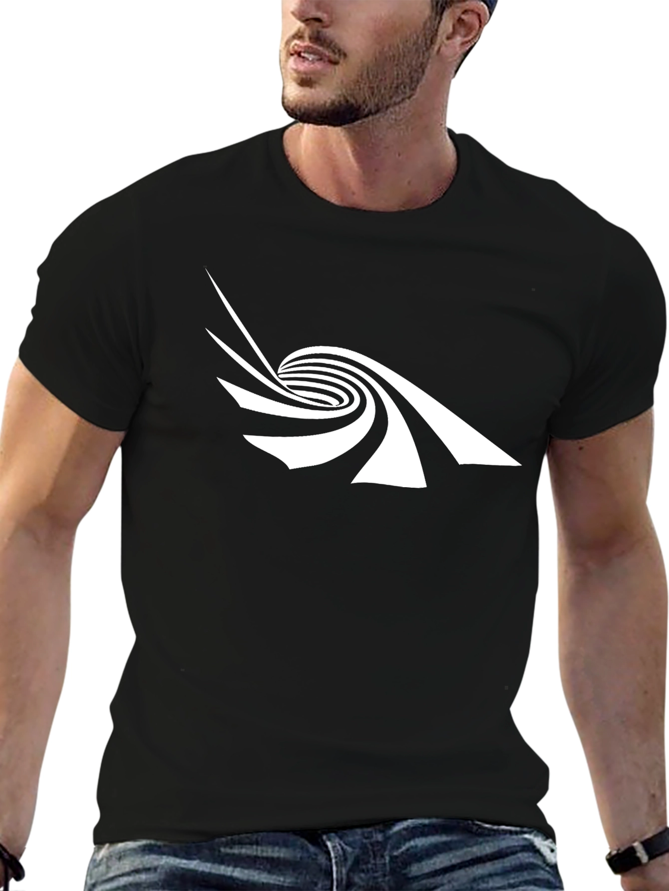 Optical Illusion Tee - Black Graphic T-Shirt