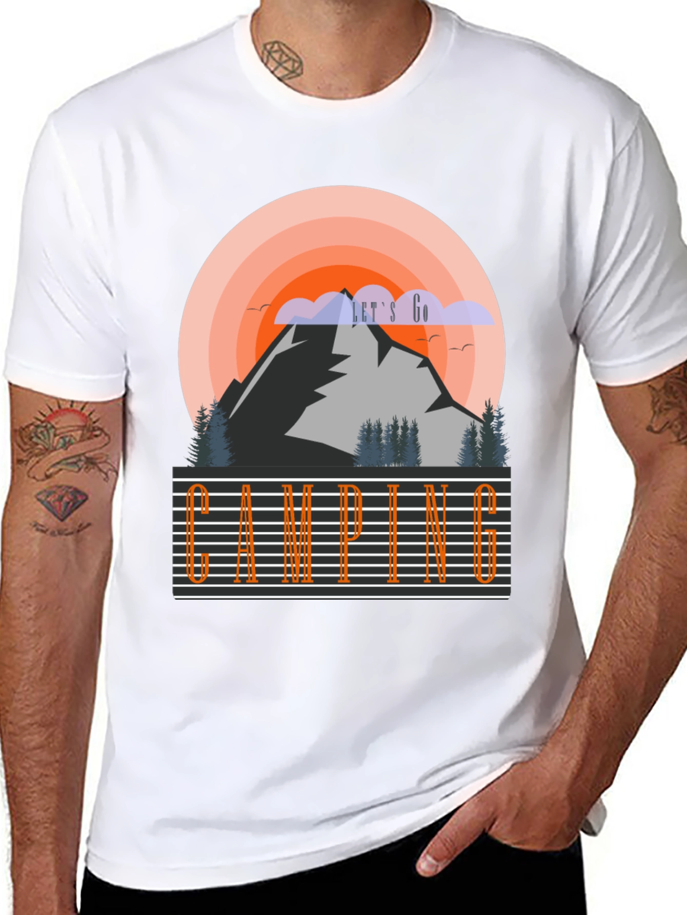 Lets Go Camping T-Shirt - Adventure Awaits!