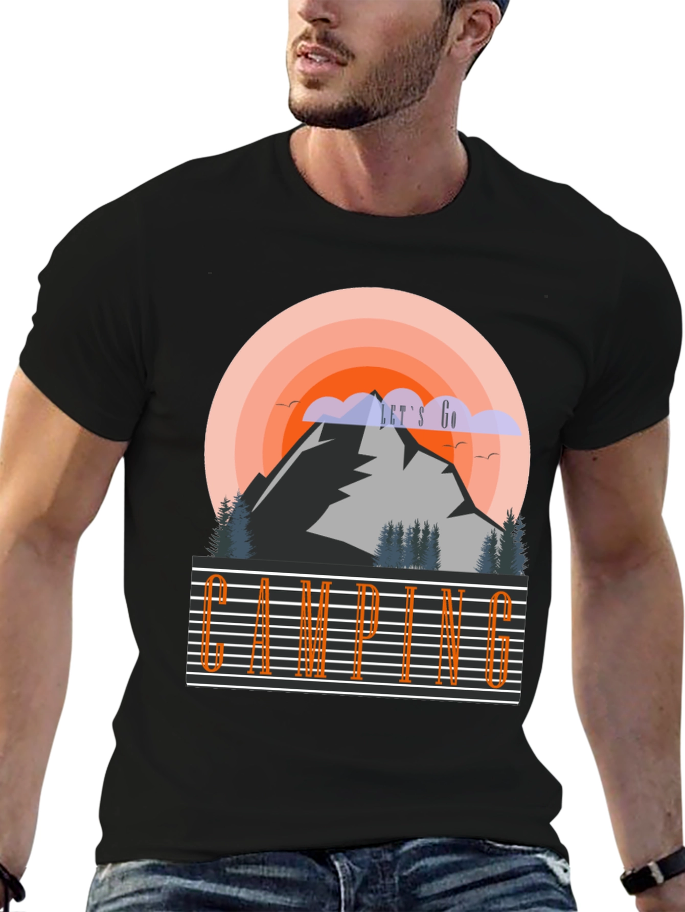 Lets Go Camping T-Shirt - Adventure Awaits!