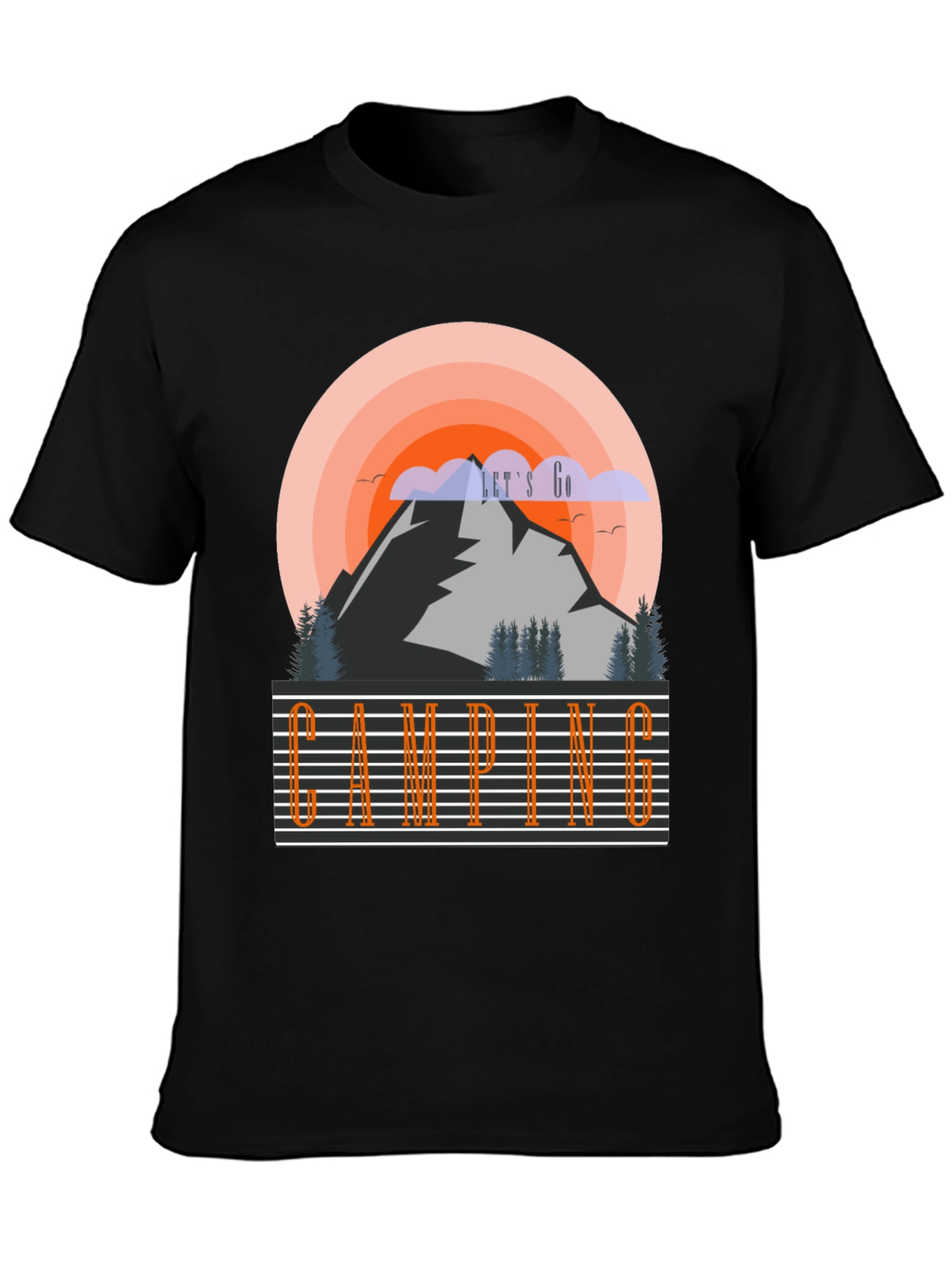 Lets Go Camping T-Shirt - Adventure Awaits!