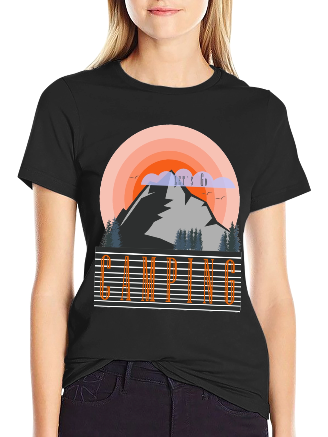 Lets Go Camping T-Shirt - Adventure Awaits!