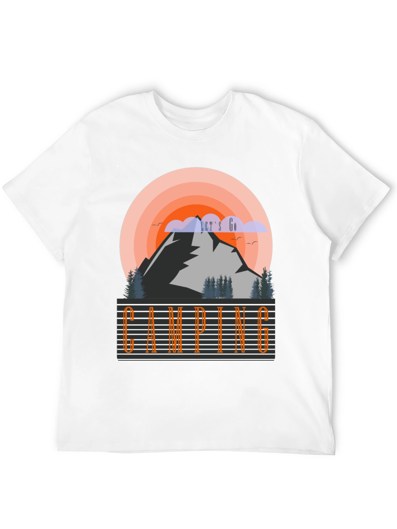 Lets Go Camping T-Shirt - Adventure Awaits!