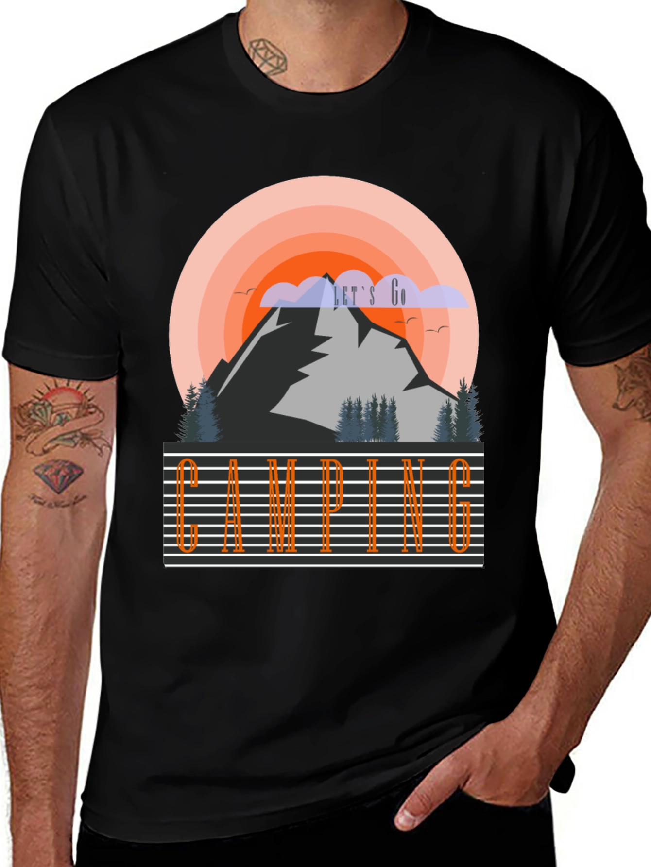 Lets Go Camping T-Shirt - Adventure Awaits!