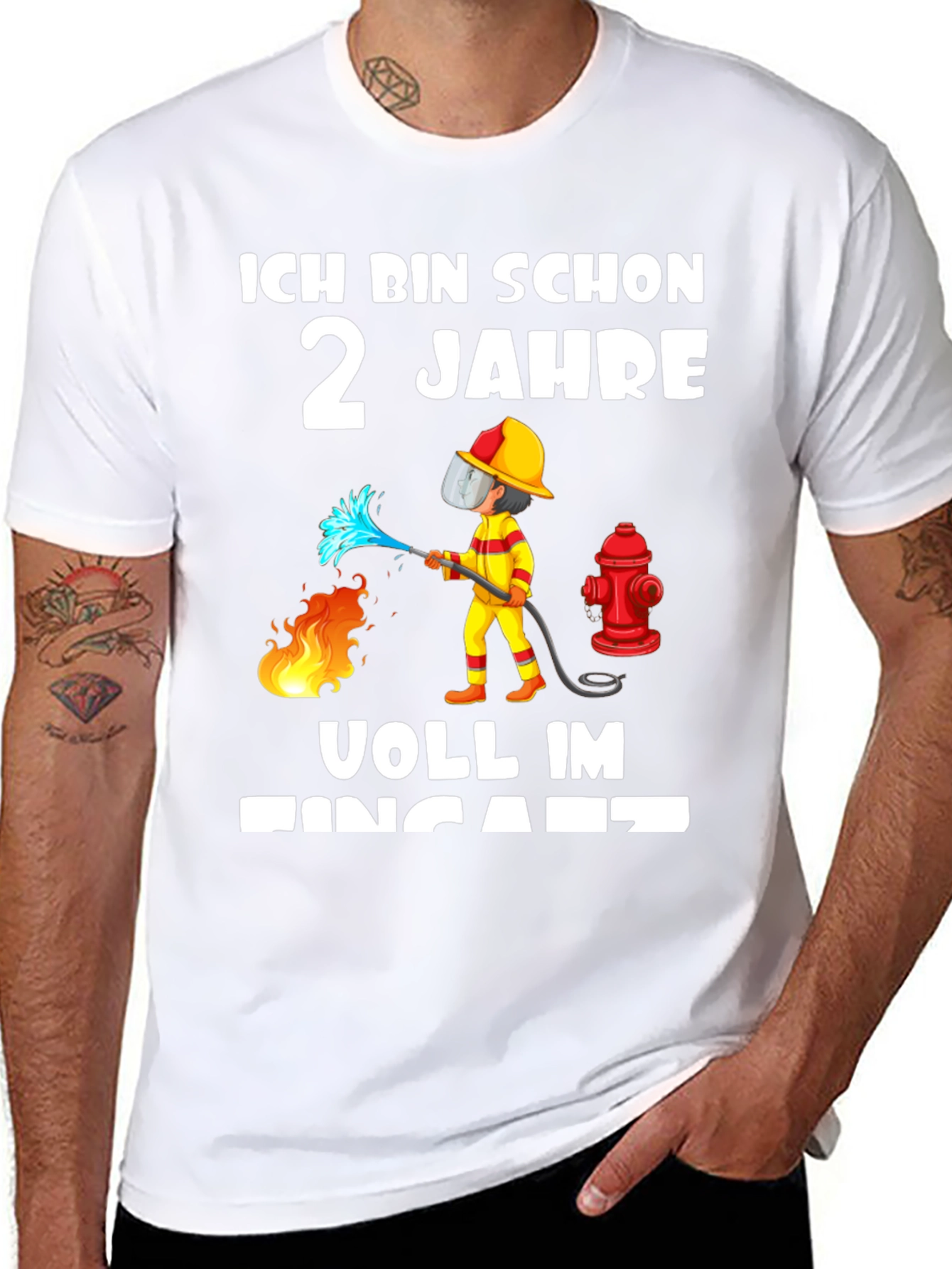2 Jahre Feuerwehrmann T-Shirt